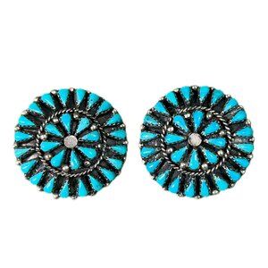 PRE-OWNED - Medallion Teardrop Turquoise Earrings